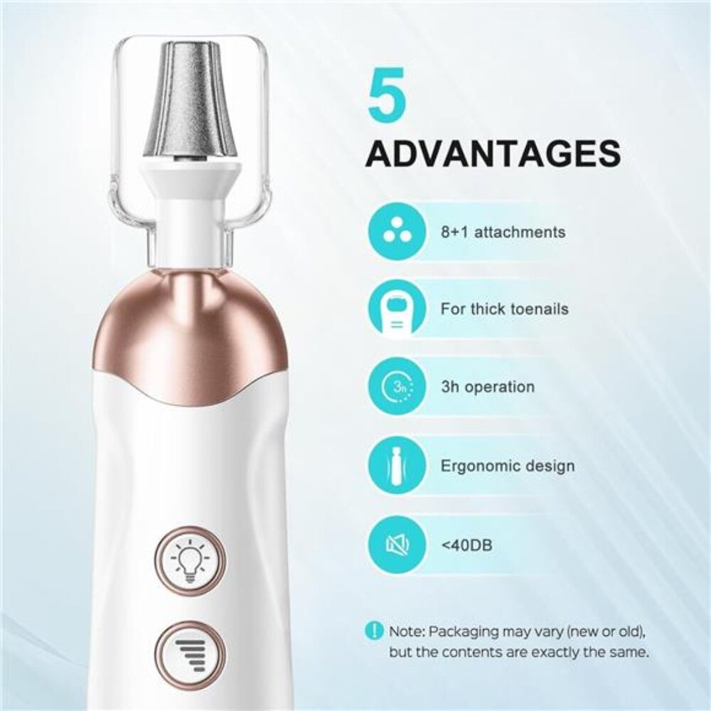 Professional Manicure Pedicure Kit:5 in 1 Electric Nail File Set Toenail Grinder - Picture 2 of 7